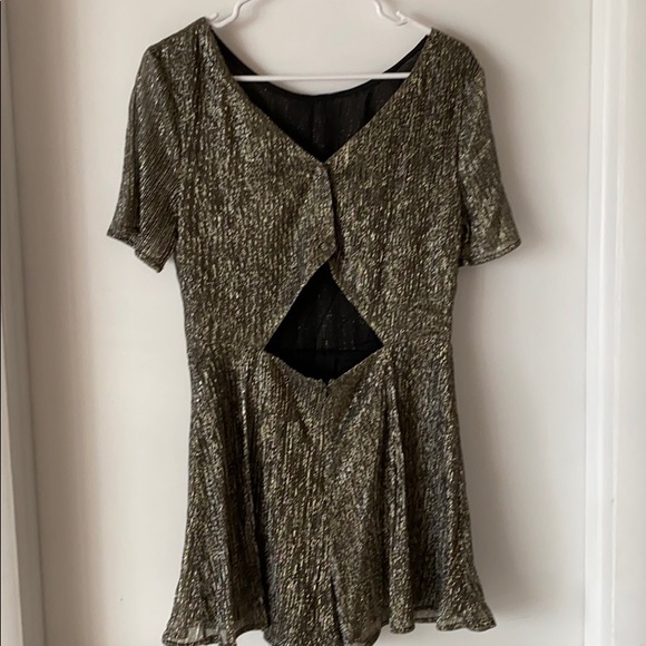 Gray and Black Shimmering Romper - Picture 2 of 2